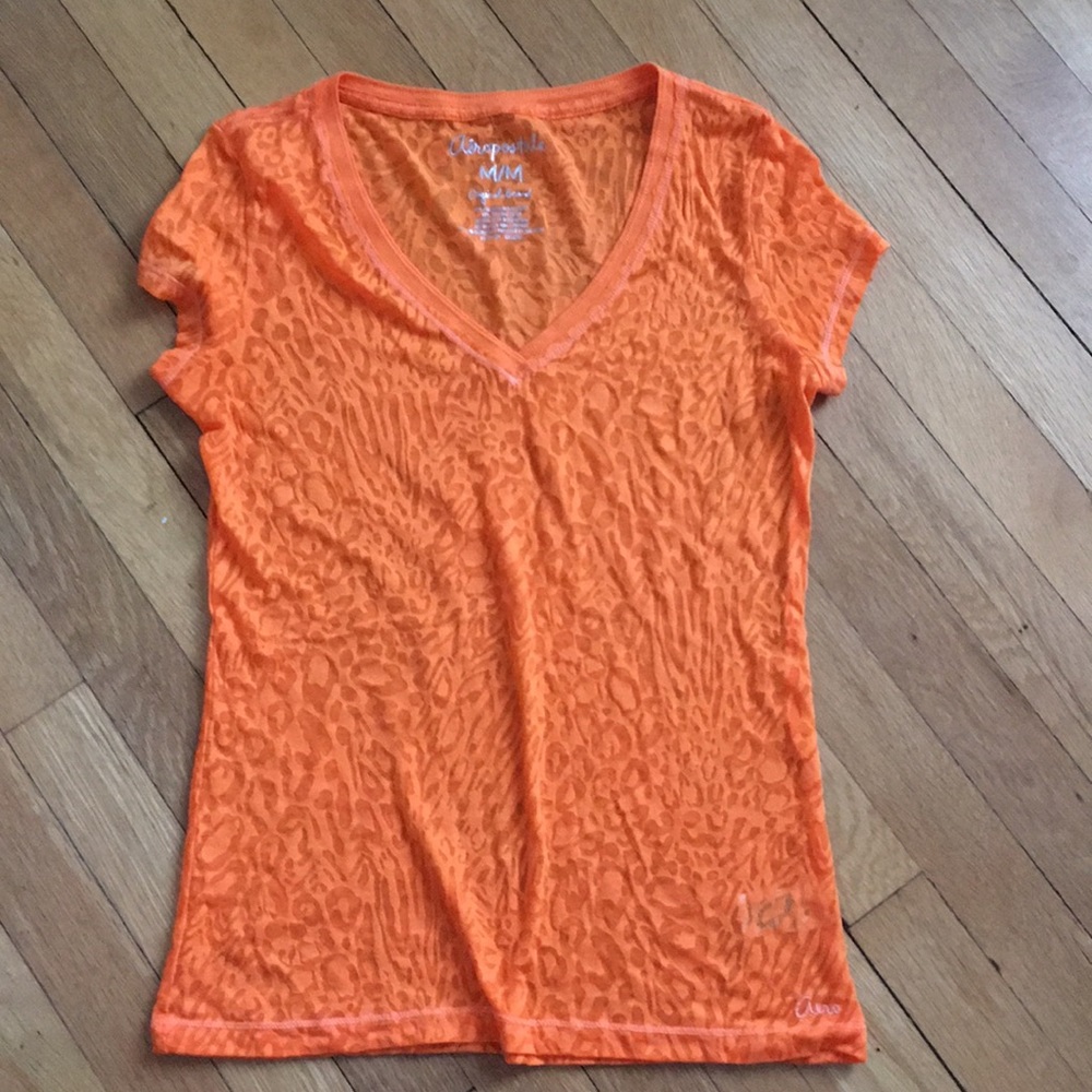 Orange animal print tee